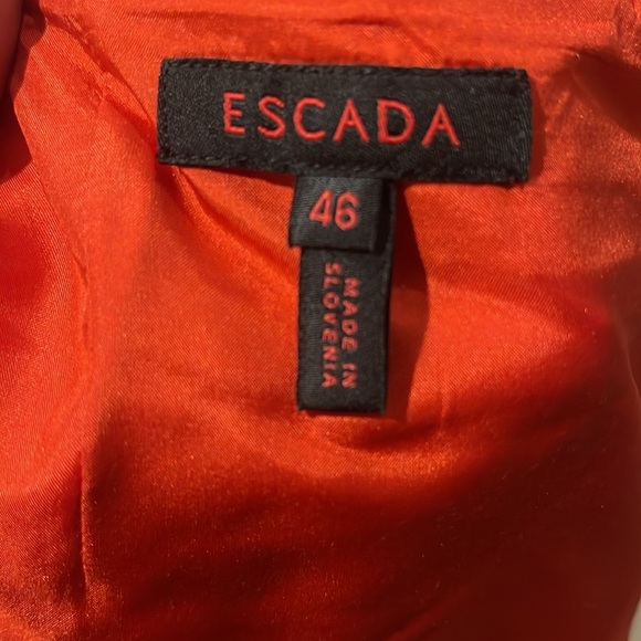Escada Vintage Silk Blend Skirt Set In Orange - Picture 12 of 14